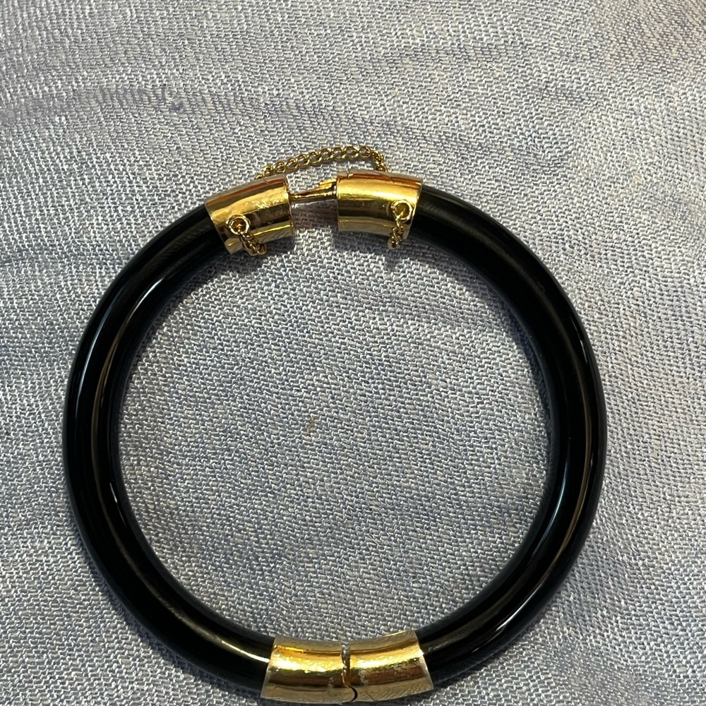 Black and Gold Bangle Bracelet